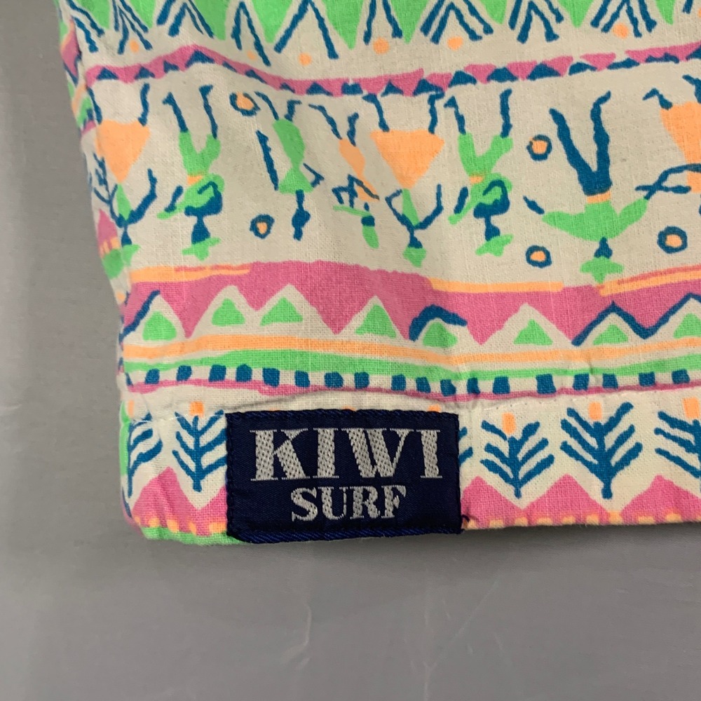 Vintage Cotton Shorts Colorful Print Elastic Waist Casual Patagonia Style Medium